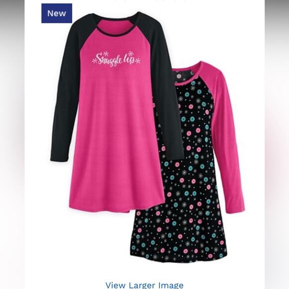 Christmas Holiday pajamas 2pc plus size Nightshirts NWT 2Xl nightgowns - Picture 1 of 6